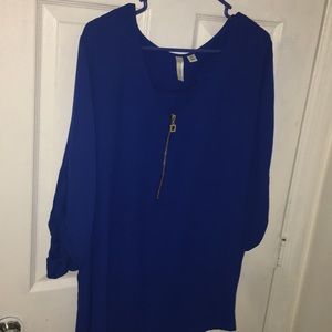 A royal blue blouse